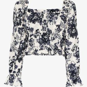 Reformation Amarena Floral Print Blouse